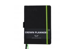 China 2 Ribbon Bookmarks Project Planner Notebook , Textured Leather Custom Calendar Planner supplier