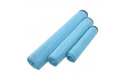 China Solid microfiber sports towel custom logo wholesale suede material with mesh bag supplier