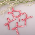 Wholesale Customized Decorative Small Pre made Check Gingham Ribbon Bows
