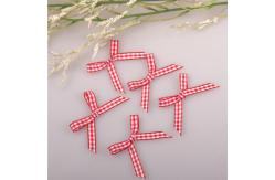 China Wholesale Customized Decorative Small Pre made Check Gingham Ribbon Bows supplier