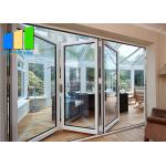 Outdoor Aluminium Bi Folding Glass Door Accordion Sliding Patio Folding Doors for sale