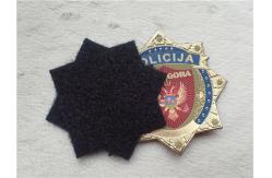 China Waterproof Custom Clothing Patches Gold TPU High Frequency Logo Hook And Loop supplier