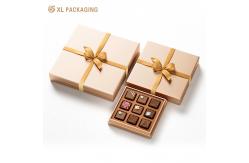 China Embossed Custom CMYK Packaging Chocolate Candy Lid Base Artpaper Box with Ribbon Base supplier