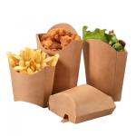 Customer's Logo Paper Cardboard Fast Food Box for Eco-friendly and Recyclable French Fry Packaging for sale
