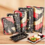 Sushi Takeaway Container Plastic Food Packaging Boxes Trays With Lid sushi contain box for sale