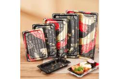 China Sushi Takeaway Container Plastic Food Packaging Boxes Trays With Lid sushi contain box supplier