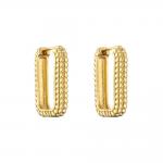 24K Chunky Gold Plated Hoop Earrings for sale
