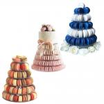 Eiffel Tower 6 Tier Plastic Macaron Stand 10 Inch Luxury Macaron Packaging for sale