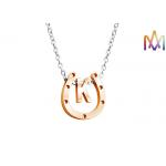 4g Horseshoe A-Z Alphabet Womens Engraved Necklace for sale