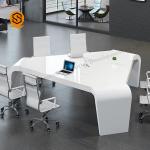 Triangle Shape Solid Surface Conference Table Fire Resistant for sale