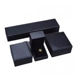 Custom Pu Leather Black Recycled Paperboard Jewelry Box with Foam Insert for sale