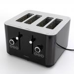 Household Toaster Black Stainless Steel Auto Electric Power Cut Off Function Custom Logo for sale