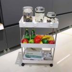 Folding Waterproof Kitchen Storage Trolley , Multifunction Rolling Cart Organizer