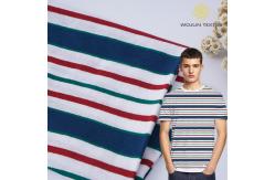 China Breathable Plain Cotton Sweat Absorbent Striped Knit Fabric For T - Shirt supplier