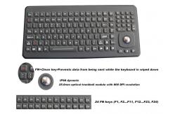 China Ruggedized Silicone Rubber Keyboard With Optical Trackball Panel Mount supplier
