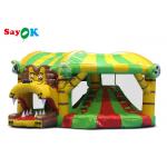 Lion Theme Tarpaulin Inflatable Bounce Slide For Backyard Public for sale