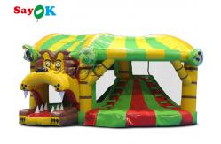 China Lion Theme Tarpaulin Inflatable Bounce Slide For Backyard Public supplier