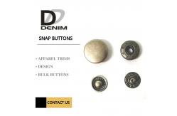 China 22L Antique Brass Brushed Metal Snap Buttons Custom Press 4 Part Button supplier