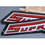 TPU Embossed Two Colour Heat Transfer Clothing Labels With Raised Logo