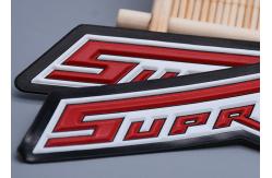 China TPU Embossed Two Colour Heat Transfer Clothing Labels With Raised Logo supplier