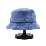 Women Autumn Winter Bucket Hats Plush Soft Warm Panama Caps Lady Flat Top Fishing for sale