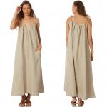 Women 100% Linen Old Fashion Maxi Dress for sale