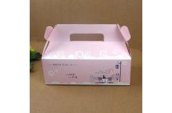 China Folding Pink Paper Cake Packaging Box With Handle , Custom Design Cake Box supplier