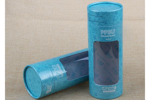 Column Shaped Food Composite Can Packaging Cardboard Paper Tube With Window
