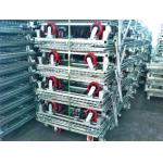 Zinc Finish Rigid Rolling Wire Mesh Cage With Foot Brakes / Castors