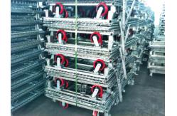 China Zinc Finish Rigid Rolling Wire Mesh Cage With Foot Brakes / Castors supplier