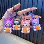 Cartoon Kuromi 3D Soft PVC Keychain Rubber Wrist Beautiful And Stylish for sale