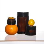 ODM Colored Cosmetics Glass Cream Jars With Golden Acacia Lid for sale