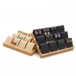 Soft Velvet Cover Wooden Jewelry Storage Display Tray Stand for Ear Studs Drops for sale
