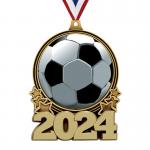 Custom Soccer Medals Engravable / Gold Football Medal with Free Lanyard