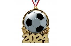China Custom Soccer Medals Engravable / Gold Football Medal with Free Lanyard supplier