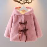Rabbit Plush Childrens Winter Jackets 110cm Padded Waterproof Coat Upset Horn Buckle