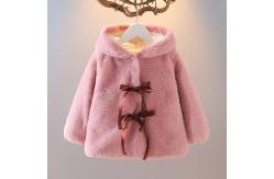 China Rabbit Plush Childrens Winter Jackets 110cm Padded Waterproof Coat Upset Horn Buckle supplier