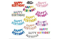 China Foil Happy Birthday Alphabet Balloons 16 Inch Happy Birthday Banner Set With String supplier