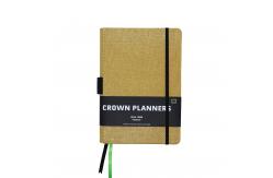 China 2 Ribbon Bookmarks Project Planner Notebook , Textured Leather Custom Calendar Planner supplier