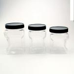 PET Clear Square Grip 4500ml Plastic Screw Cap Jars BPA Free for sale