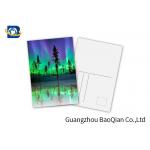 PET 3D Lenticular Postcard , 3D Lenticular Printing Service Aurora Borealis Scenery for sale