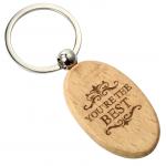 Custom Engraved Wooden Keychain 2-10mm Thickness For Business Events for sale