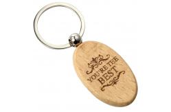 China Custom Engraved Wooden Keychain 2-10mm Thickness For Business Events supplier