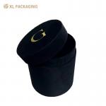 Custom Velvet Round Tube Wedding Flower Box Cylinder Luxury Rose Flower Gift Box for sale