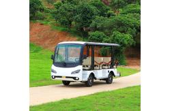 China Blue Electric Sightseeing Bus Trojan Battery Powered Electric Tour Bus supplier