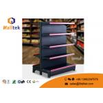 Metal Multi Tier Single Sided Gondola Shelving Cold Rolled Steel Solid Structure for sale