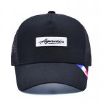 Solid Black Mesh Trucker Hat Custom Curved Brim 5 Panel Trucker Cap