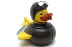 China ISO certificated Weighted Brown Aviator Rubber Duck With Sunglasses Promotional Gift supplier