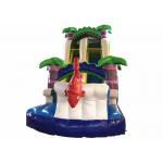 Hot sale inflatable whale palm trees single dry slide with arch commercial inflatable small dry slide for sale