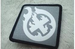 China Custom Silver Reflective Screen Printing Label , Soft TPU Patch For Garment supplier